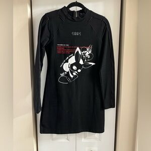 Maniere De Voir Black Graphic Dress